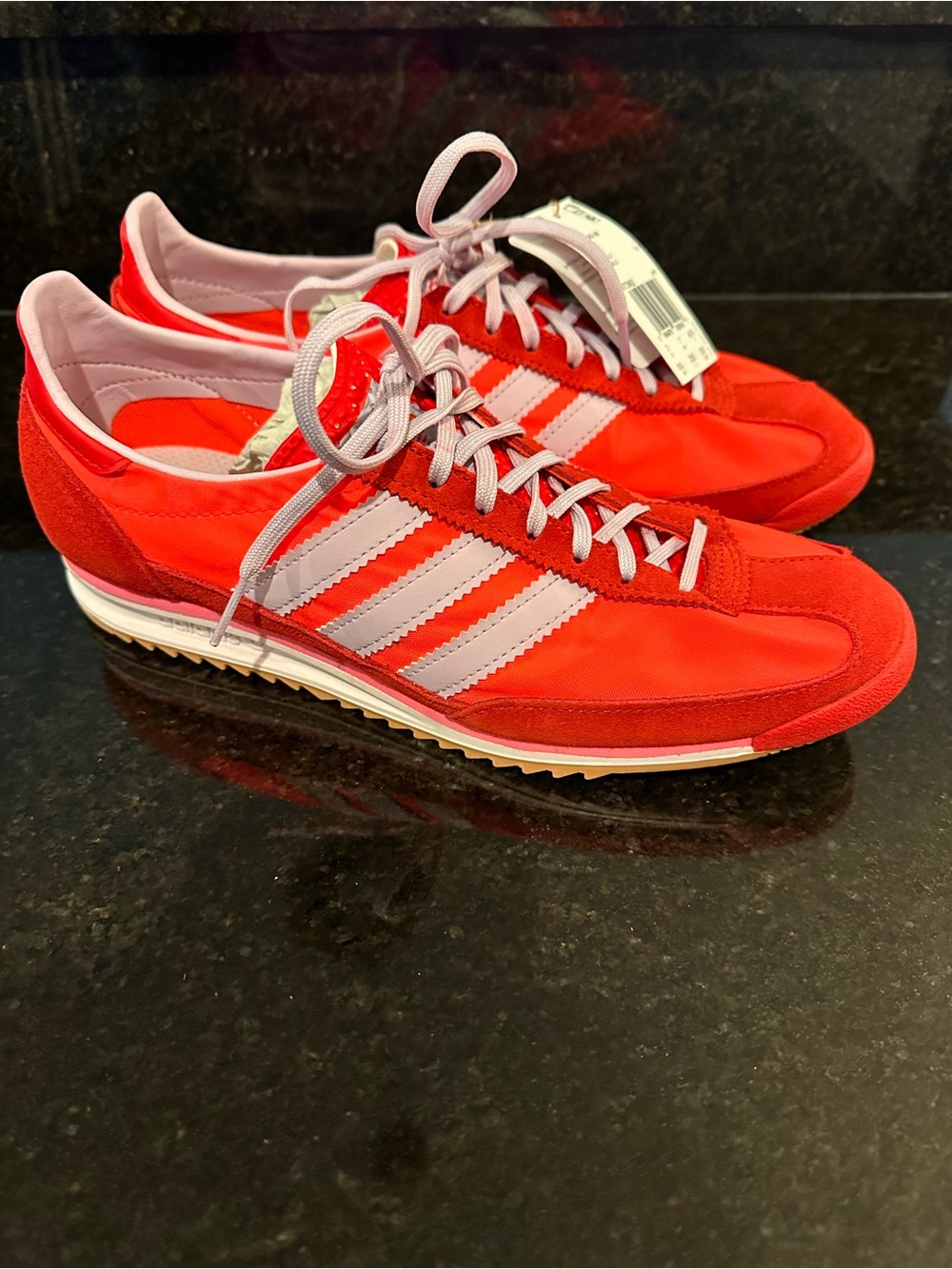 adidas Red and Lavender Women's Sneakers